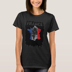 Frankreich Karte Flag T-Shirt