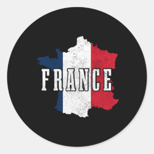 Frankreich Karte Prix French Flag Runder Aufkleber