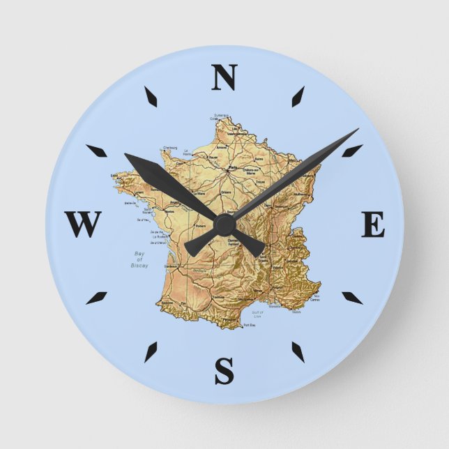 Frankreich Karte Uhr (Vorderseite)