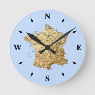 Frankreich Karte Uhr