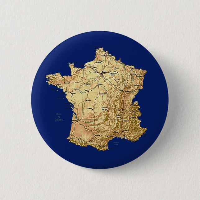 Frankreich-Karten-Knopf Button (Vorderseite)