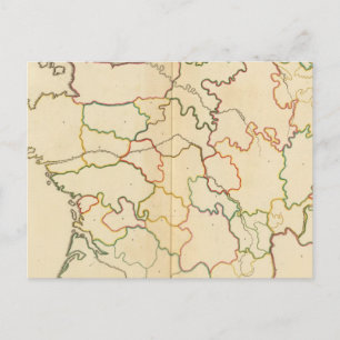 Frankreich Kontur Flüsse Postkarte