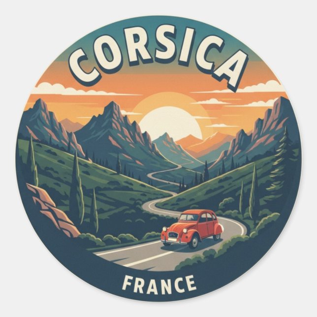 Frankreich Korsika Reise Runder Aufkleber (Vorderseite)