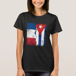 Frankreich Kuba Flaggen Halb Cubana Kubanische Fra T-Shirt