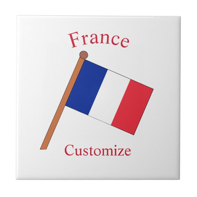 Frankreich Landesflagge Thunder_Cove Fliese (Vorderseite)