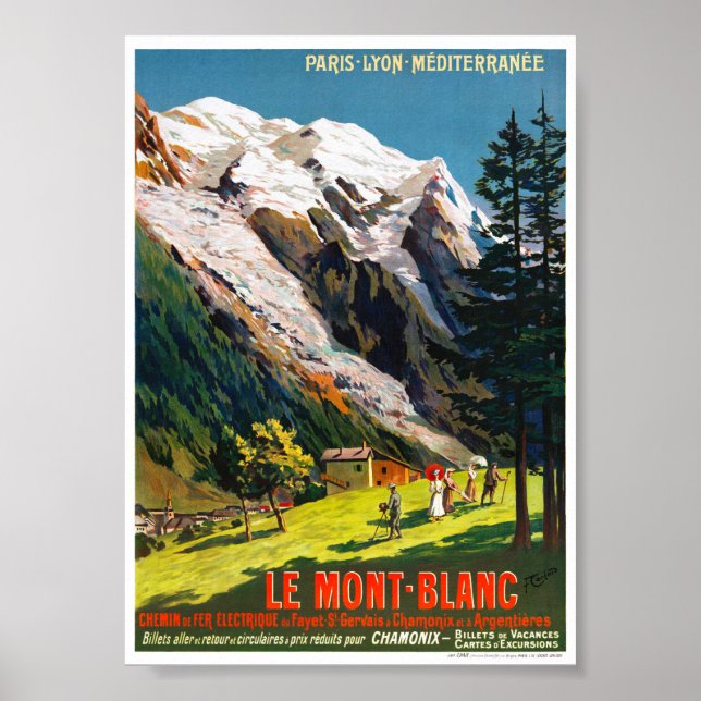 Frankreich Le Mont Blanc Reisenplakat wiederherges Poster (Vorne)