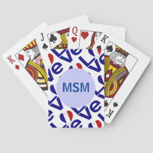 Frankreich LOVE Herz Flagge Kacheln Personalisiert Spielkarten