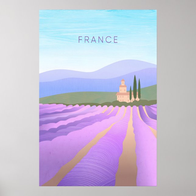 Frankreich Minimal Reiseplakat Poster (Vorne)