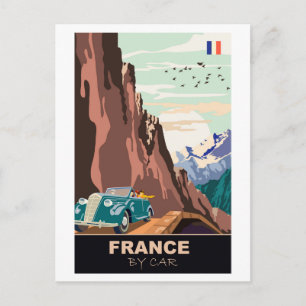 Frankreich mit Auto Postkarte