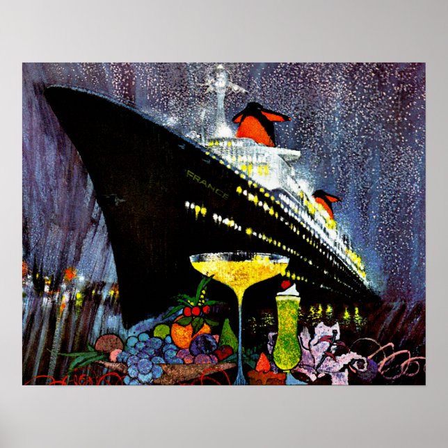 Frankreich mit Champagner Poster (Vorne)