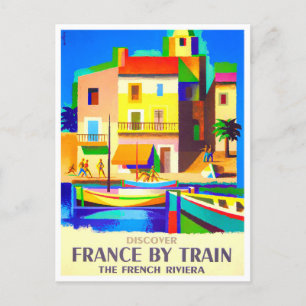 Frankreich mit dem Zug Vintage-Reise Postkarte
