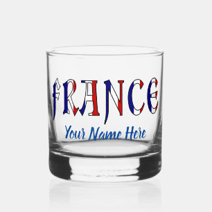 Frankreich mit französischen Flaggenfarben persona Whiskyglas