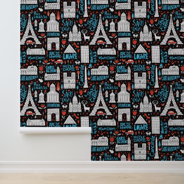 Frankreich | Muster der Symbole Tapete (Anwendung)