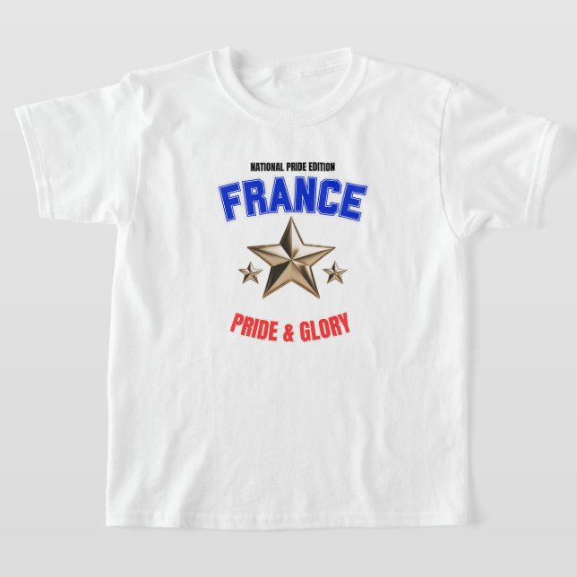 Frankreich Nationalstolz Edition Kinder Basic T-Sh T-Shirt (Ablage )