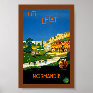 Frankreich Normandie Vintage Reiseposter Restaurie Poster