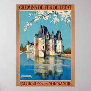 Frankreich Normandy Restoring Vintage Travel Poste Poster