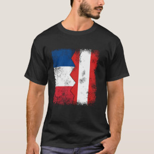 Frankreich Österreich Flaggen Halb österreichische T-Shirt