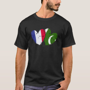 Frankreich Pakistan Herz Flaggen Französisch Pakis T-Shirt