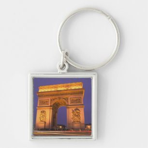Frankreich, Paris, Arc de Triomphe bei Dämmerung. Schlüsselanhänger