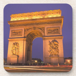 Frankreich, Paris, Arc de Triomphe in der Nacht. Untersetzer
