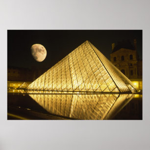 Frankreich, Paris, Das Louvre-Museum, Nacht Poster