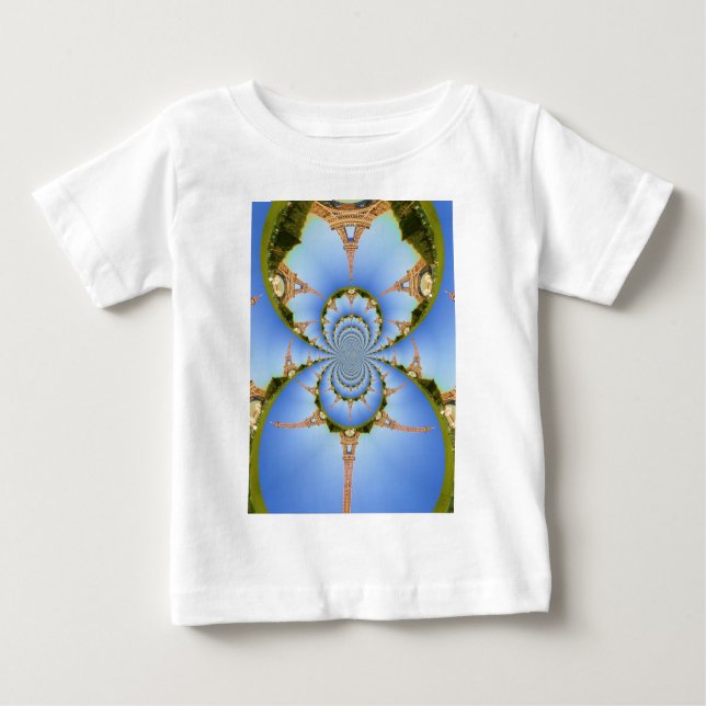 Frankreich Paris Eiffel Tower Kaleidoscope Blue Lo Baby T-shirt (Vorderseite)