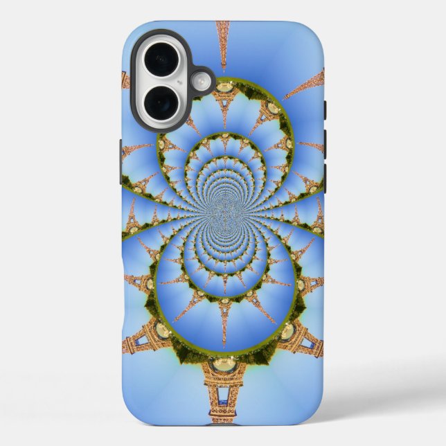 Frankreich Paris Eiffel Tower Kaleidoscope Blue Lo Case-Mate iPhone Hülle (Rückseite)