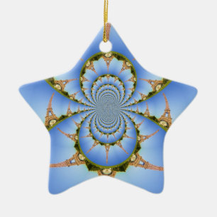Frankreich Paris Eiffel Tower Kaleidoscope Blue Lo Keramik Ornament