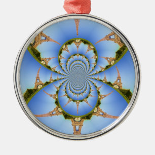Frankreich Paris Eiffel Tower Kaleidoscope Blue Lo Ornament Aus Metall