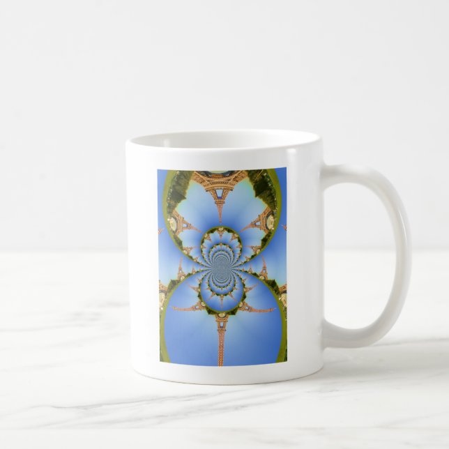 Frankreich Paris Eiffel Tower Kaleidoscope Blue Lo Tasse (Rechts)