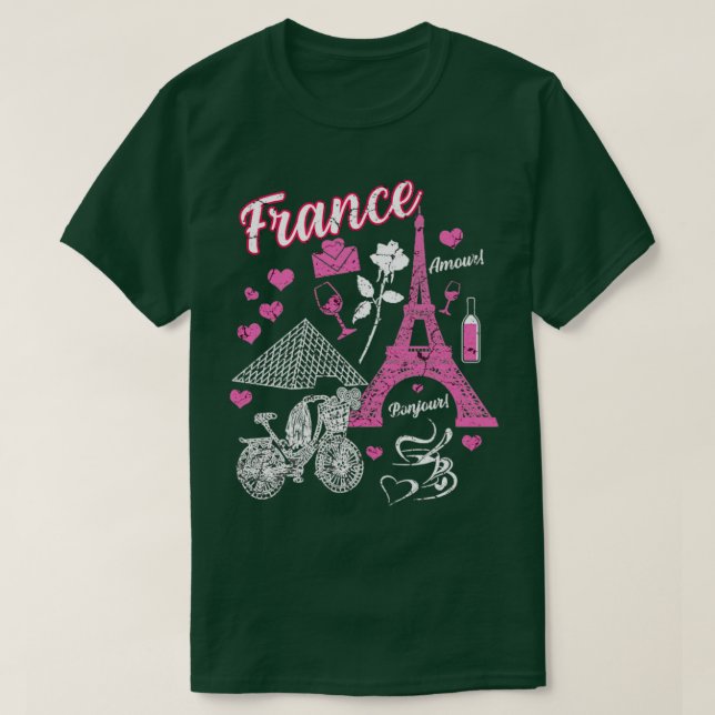 Frankreich Paris Eiffel Tower T-Shirt (Design vorne)
