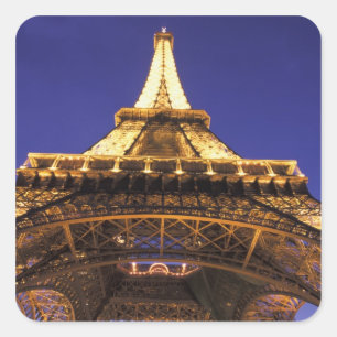 FRANKREICH, Paris Eiffelturm, Abendansicht Quadratischer Aufkleber