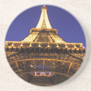 FRANKREICH, Paris Eiffelturm, Abendansicht Sandstein Untersetzer