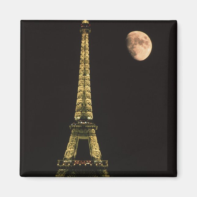 Frankreich, Paris Eiffelturm bei Nacht mit Magnet (Vorne)