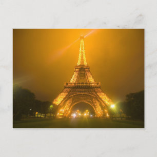 Frankreich, Paris Eiffelturm beleuchtet bei 3 Postkarte