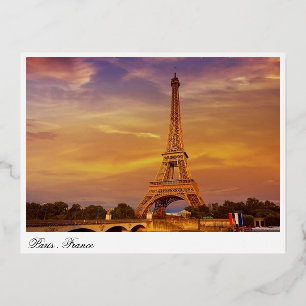 Frankreich, Paris, Eiffelturm Folien Feiertagspostkarte