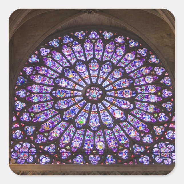 Frankreich, Paris Innenausstattung aus Buntglas Quadratischer Aufkleber (Vorderseite)