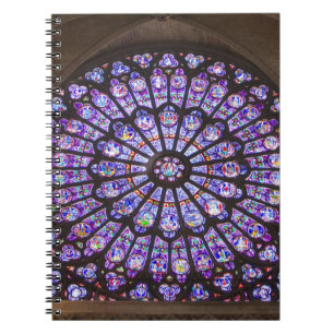 Frankreich, Paris. Innendetail von Buntglas Notizblock