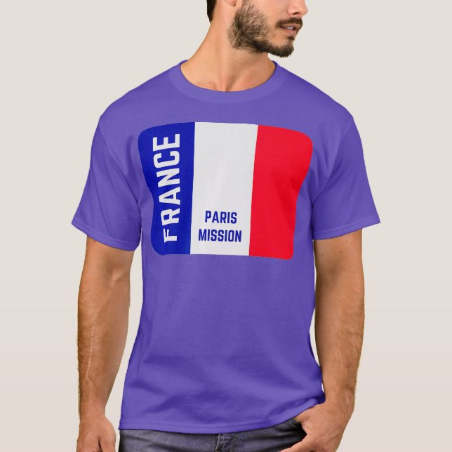Frankreich Paris LDS Mormon Mission Missionar T-Shirt (Vorderseite)