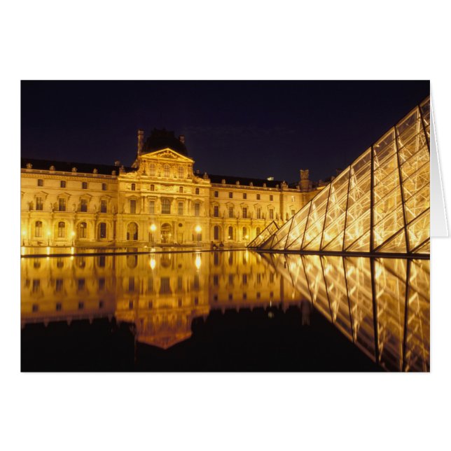 Frankreich, Paris, Louvre Museum bei Nacht. (Vorderseite (Horizontal))