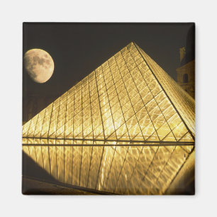 Frankreich, Paris, Louvre Museum, Nacht Magnet