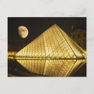 Frankreich, Paris, Louvre Museum, Nacht Postkarte