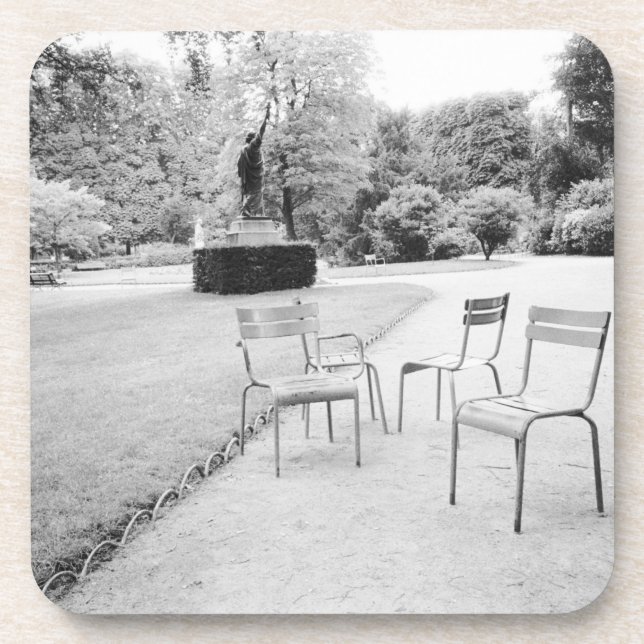 FRANKREICH, Paris: Luxemburg Gardens Statue Getränkeuntersetzer (Vorderseite)