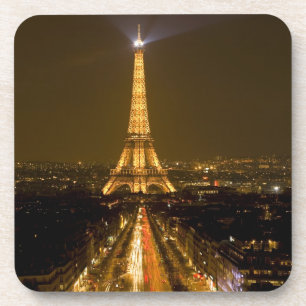 Frankreich, Paris. Nachtansicht des Eiffelturms Getränkeuntersetzer