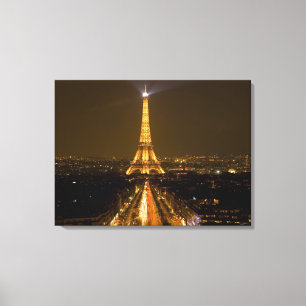 Frankreich, Paris. Nachtansicht des Eiffelturms Leinwanddruck