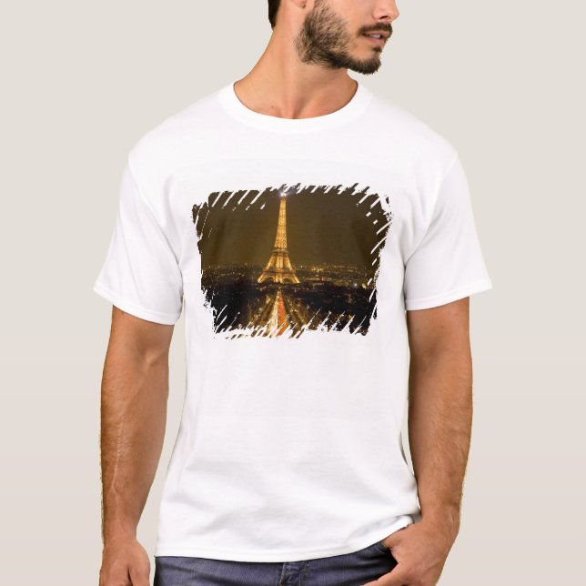 Frankreich, Paris. Nachtblick auf den Eiffelturm T-Shirt (Vorderseite)