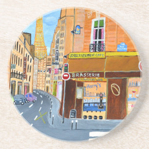 Frankreich, Paris, Rue Dominique Sandstein Untersetzer