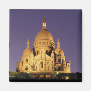 Frankreich, Paris, SacrÃ©-Coeur bei Nacht. Magnet