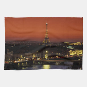 Frankreich, Paris Sonnenuntergang Blick auf Eiffel Geschirrtuch