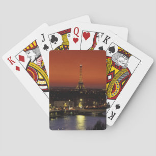 Frankreich, Paris Sonnenuntergang Blick auf Eiffel Spielkarten